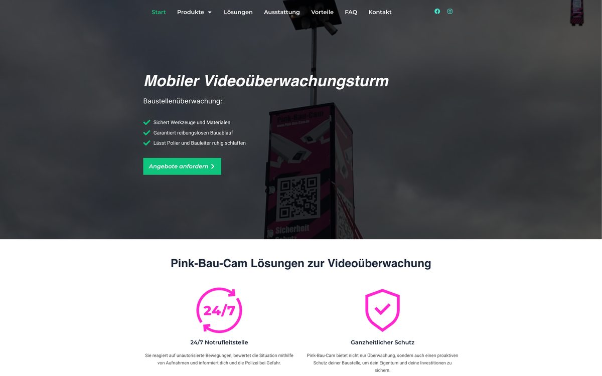 Webseite von pinkbaucam