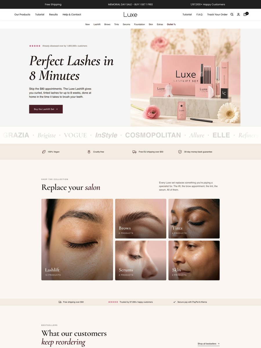 Webseiten-Projekt Luxe Cosmetics