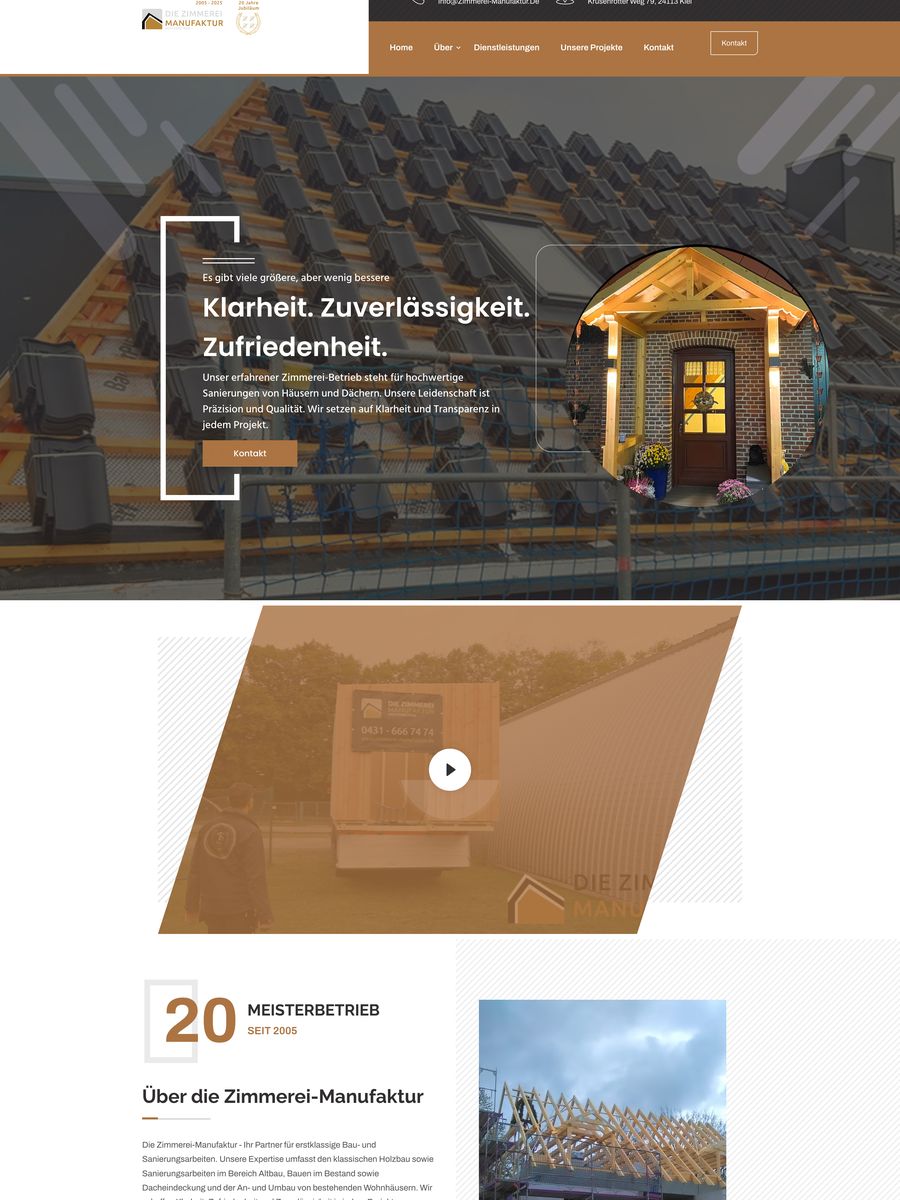 Webdesign-Projekt Zimmerei Manufaktur